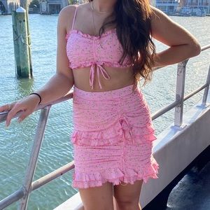 Tiger Mist Colorado Pink Floral Coord with Top & Skirt